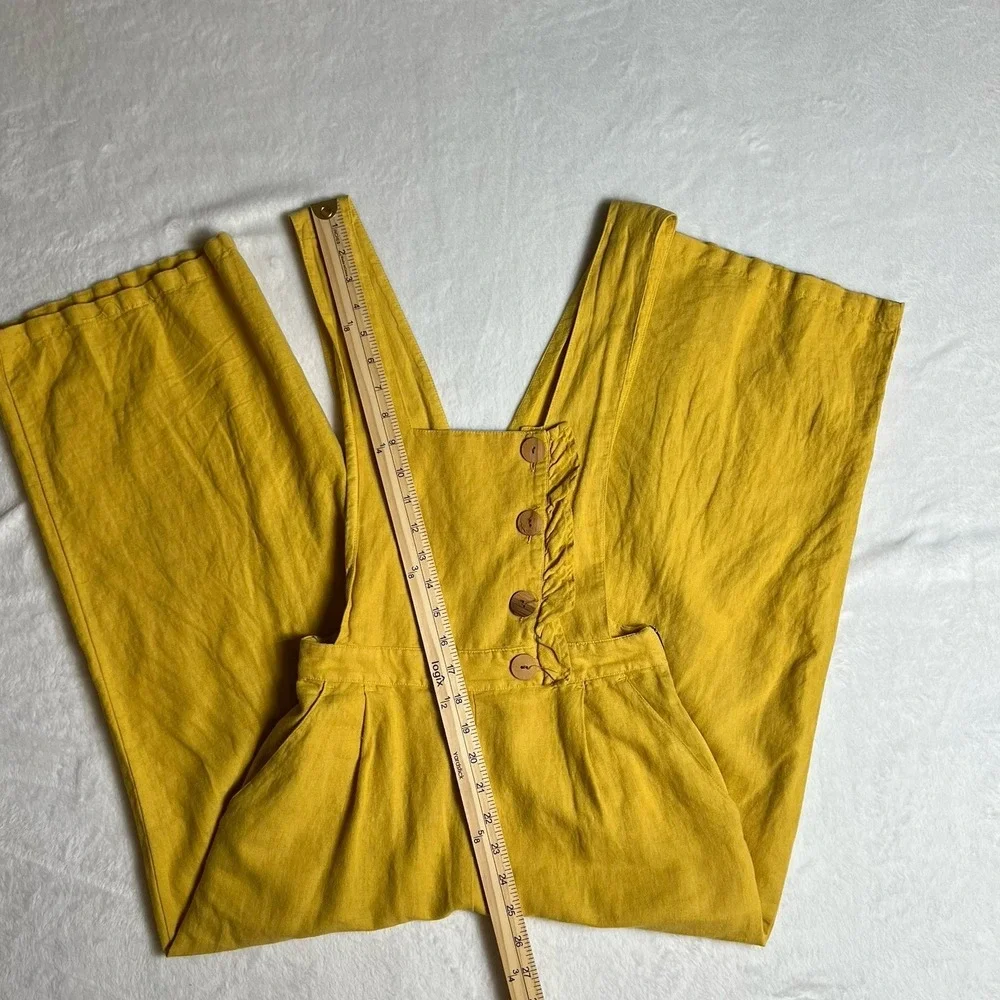 Zara Womens Linen Blend Overalls XS Cottagecore‎ Country Prairie Twee Breathable